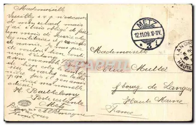 Metz - Fontaine sur la Place de la Comédie — éditeur 'C. B. H. No. 8' (série 440) — Verso