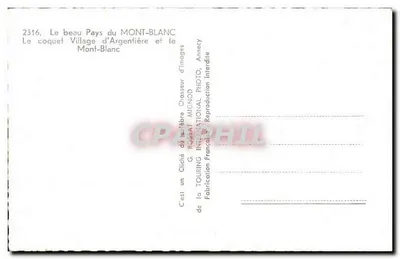 Argentières-la-Bessée — Krajobraz Mont-Blanca — G. Rossat Mignod — Rewers