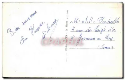 Tarjeta postal antigua Le Havre Puesta de Sol a la entrada del puerto — Reverso