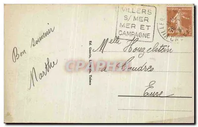 Villers-sur-Mer — La Digue y el Casino — Éd. Guérin, n°19 — Reverso