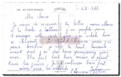 Crianças em traje basco — Cap — 736 - AO PAÍS BASCO — Verso
