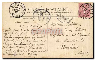 Stara pocztówka Chartres Katedra — Rewers