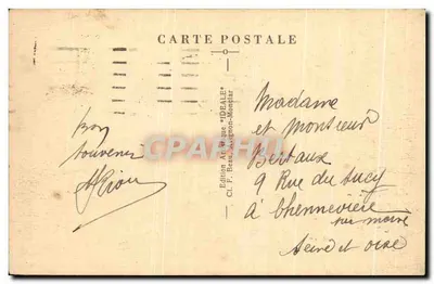 Avignon — Frontowa fasada Pałacu Papieskiego, część zbudowana pod Clément VI — Wydawnictwo Artystyczne IDEALE — Rewers