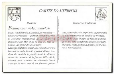 Matelote en costume traditionnel — Boulogne-sur-Mer, Pas-de-Calais — éditeur C.E.E. n° D2 465 403 08 — Verso