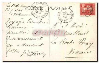 Zamek Tours-Gare — widok na winnice — wydawca K. Guillaume, Bæseflug i Cie. — Rewers