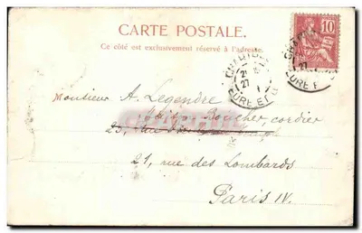 Chartres — Widok z Mostu Nowego — j. Langiols - Wyd. w Chartres, n°5 — Rewers