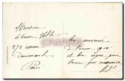 Escultura de cave de vinho — Feliz Ano Novo 1911 — Editor Sculptobromure, n° 197 — Verso