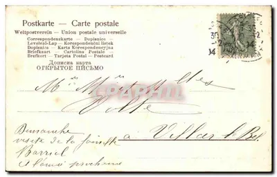 Fiolety w zielonym doniczku — ilustracja — wydawca nieznany — Rewers