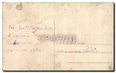 Petite fille — portrait en buste tenant un bouquet — éditeur Martha, n° 915 — Verso