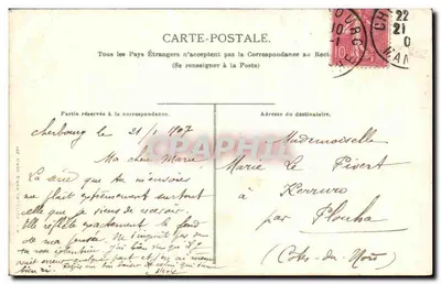 Bilhete postal antigo Linguagem das flores — Verso