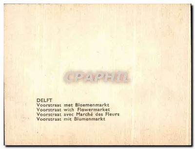 Delft — Voorstraat com Mercado das Flores — Verso