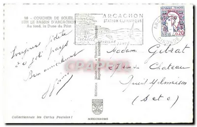 Arcachon — zachód słońca nad basenem Arcachon — Éditions Modernes & Théodjac — Rewers