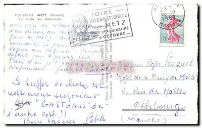 De Porte des Allemands — Metz — Uitgaven van Haguenau, n°57.999.04 — Achterkant