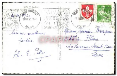 Stara pocztówka Vichy Golf — Rewers