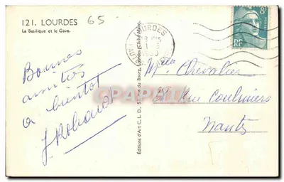 Lourdes — The Basilica and the Gave — Éditions d'Art Alain — Back