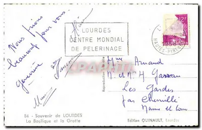 Lourdes — A Basílica e a Gruta — Edição Quinault — Verso