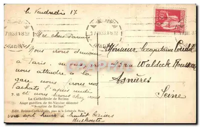Anioł stróż Świętego Nicaise — Reims — Wyd. Reims-Cathédrale — Rewers