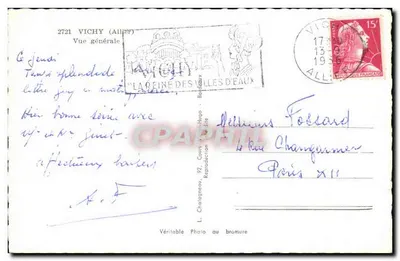 Vichy (Allier) — Vue générale — L. Chataigneau, n° 2721 — Verso