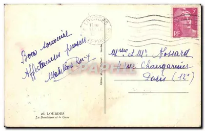 Lourdes — Bazylika i Gave — Wydawnictwo fotograficzne Chifault, nr 26 — Rewers