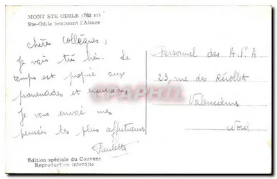 Monte Ste-Odile (763 m) — Ste-Odile benedice l'Alsazia — Edizione speciale del Convento — Verso
