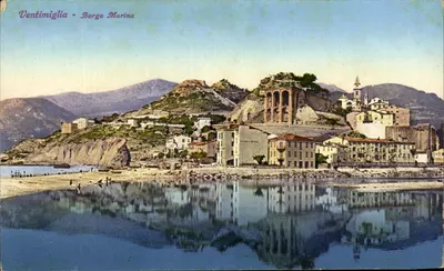 Ventimiglia - Borgo Marina — widok portu i wzgórz — Edit. Brunner & C., Como, n° 16566