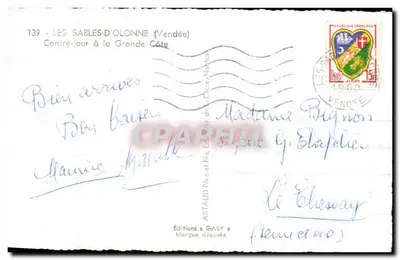 Les Sables-d'Olonne — Contre-jour à la Grande Côte — Gaby — Rückseite