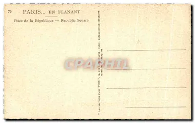 Place de la République — Paris — Éditions d'Art Tyvon — Rewers