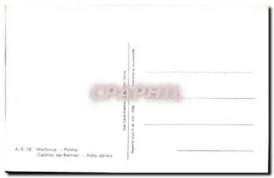 Castelo de Bellver — Mallorca — Foto Casa Planas, série A.E. 18 — Verso
