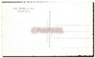 Les Lacets vers Sospel — Col de Braus (A.M.) Alt. 990 m — Éditions Sospel — Rewers