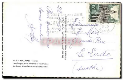 Les Gorges de l'Arnette i fabryki — Mazamet — Tarn — Sté des Cartes Postales APA - POUX — Rewers