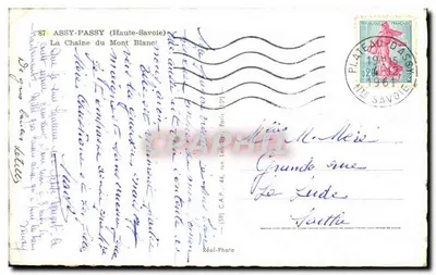 Assy-Passy (Haute-Savoie) — A Cadeia do Mont Blanc — Réal-Photo — Verso