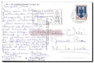 Les Sables-d'Olonne — animowana plaża — Rallouin, nr 821 — Rewers