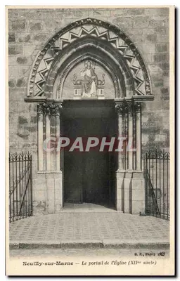 Neuilly-sur-Marne — O portal da Igreja (século XII) — B. F., Paris