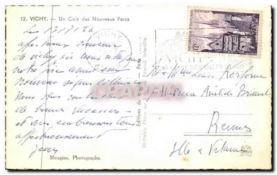 Vichy — Um Canto dos Novos Parques — Moagins, Fotógrafo — Verso