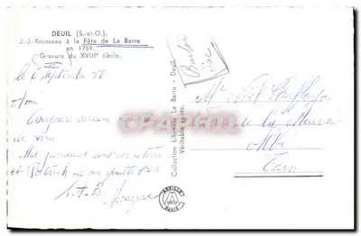 J.-J. Rousseau na Festa de La Barre — gravura do século XVIII — — Verso