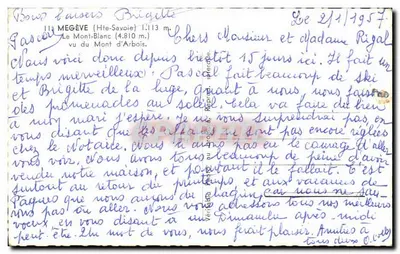 Mont Blanc — widok z Mont d'Arbois — wydawca nieznany, numer serii nie widoczny — Rewers