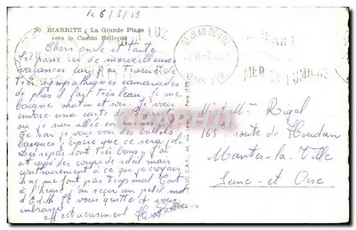 Biarritz — A Grande Praia e o Cassino BelleVue — editor Cap — Verso