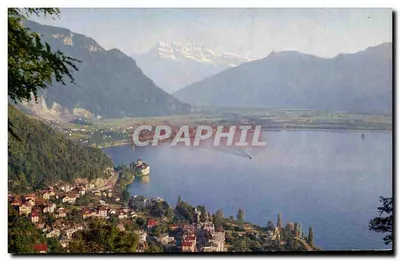 Territet, o Castelo de Chillon e as Dentes-du-Midi — Edição Perrochet, n° 5548