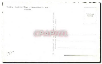 Beauvais — De kathedraal van Sint-Pieter: het portaal — Ed. La Cigogne, Reims — Achterkant