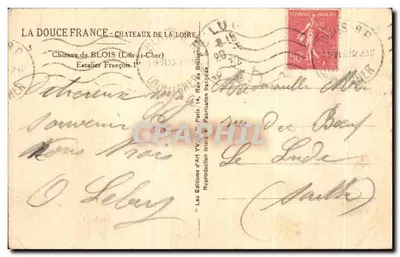 Castelo de Blois — Escada de Francisco I — Les Éditions d'Art Yvon — Verso