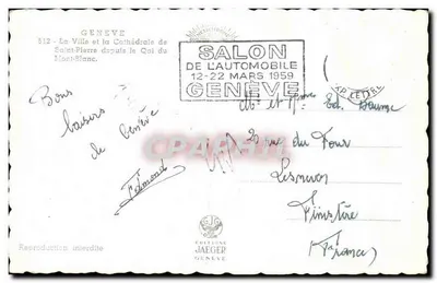 Genewa - Miasto i Katedra z Quai du Mont-Blanc — Wydawnictwo Jaeger, nr 512 — Rewers