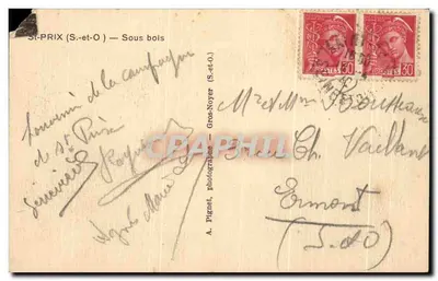 St-PRIX (S.-et-O) — Sob bosque — A. Pigniet, fotógrafo — Verso