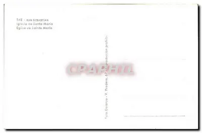 San Sebastien — Igreja de Santa Maria — Foto Galarza, V. Pradera — Verso