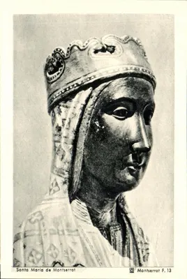 Santa Maria de Montserrat — statue de la Vierge couronnée — Montserrat F.13