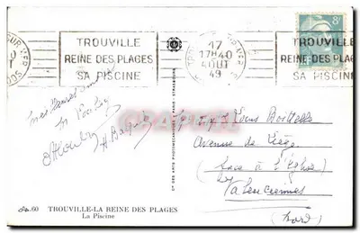 Trouville-la-Reine-des-Plages — Basen — C° des Arts Photomécaniques, Paryż — Rewers
