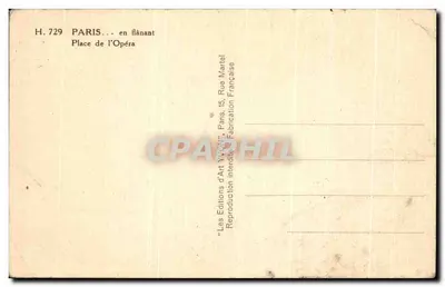 Place de l'Opéra — Opéra Garnier — éditeur Les Éditions d'Art Woll — Achterkant