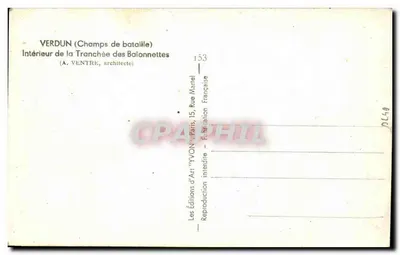 Verdun (Campos de Batalha) — Interior da Trincheira das Baionetas — Edições de Arte YVON — Verso