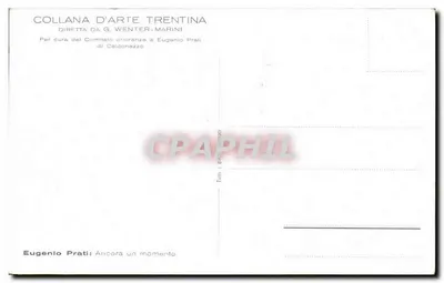 Straatbeeld in Venetië — man en vrouw bij een kanaal — uitgave Collectie van de Kunst Trentina — Achterkant