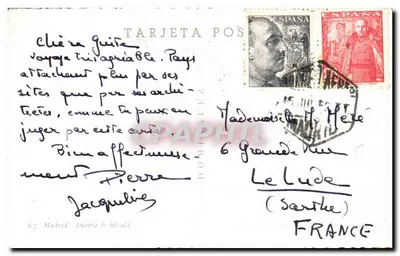 Porte d'Alcalá — Arc de triomphe commémorant le règne de Charles III — éditeur TARJETA POS — Verso