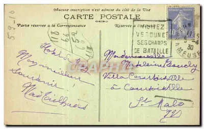 Tymczasowy oświęcony zbiornik dla Pól Bitew Verdun — Początek dzieła Douaumont, w oczekiwaniu na ostateczny pomnik — Wydawnictwo H.G. Verdun — Rewers